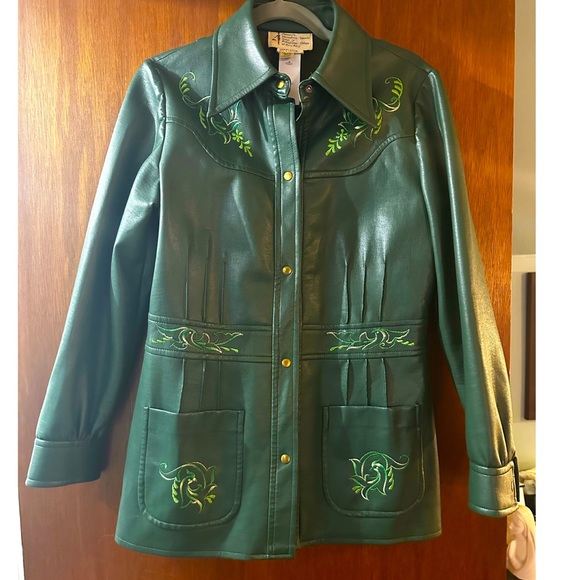 Vintage Penney’s International Imports Western Green Embroidered Jacket XL 14 - Picture 8 of 16